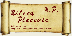 Milica Plećević vizit kartica